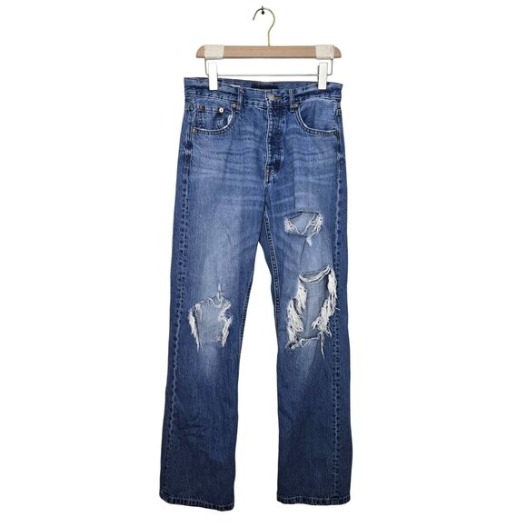 Abercrombie 90's Baggy Jeans Size 6 Distressed Blue - Picture 1 of 8